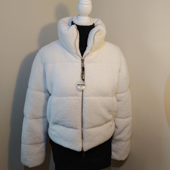 Juicy Couture Jackets & Blazers - Juicy Couture Cream Sherpa Puffer Jacket New M